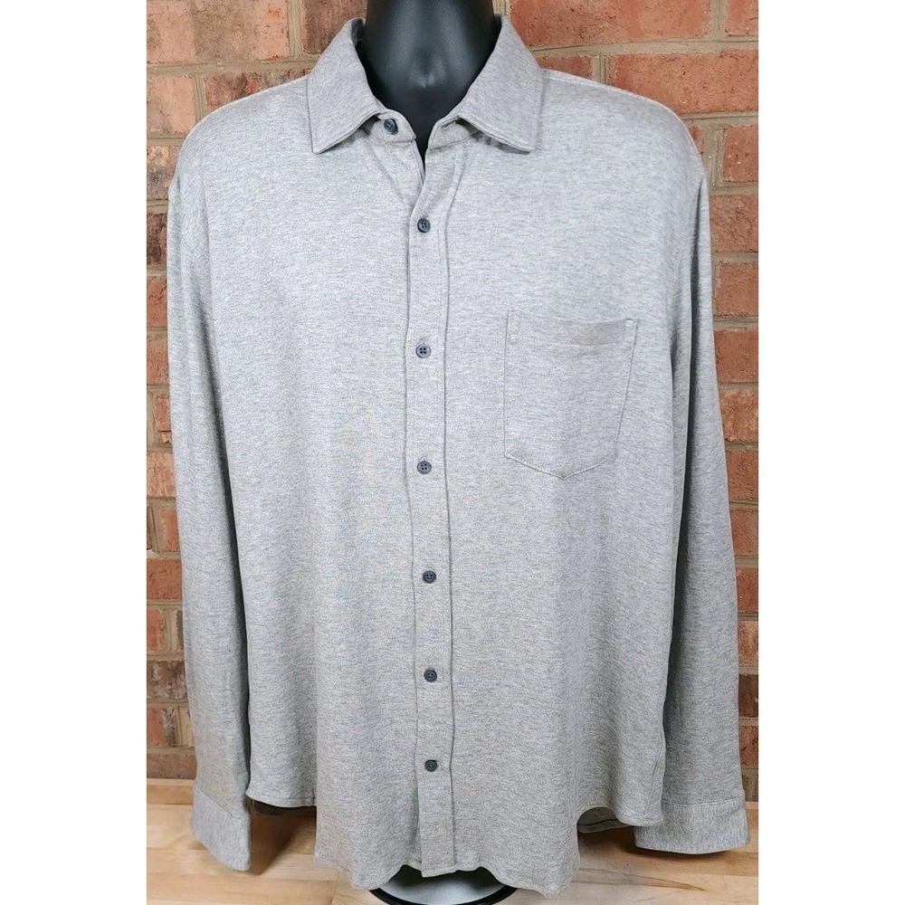 Giasone Mens Size XL Gray Long Sleeve Button Down Cotton Shirt NEW